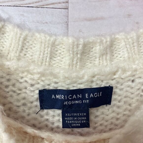 American Eagle Outfitters Jegging Fit Blush Pink Striped Wool Blend Sweater - Picture 7 of 16